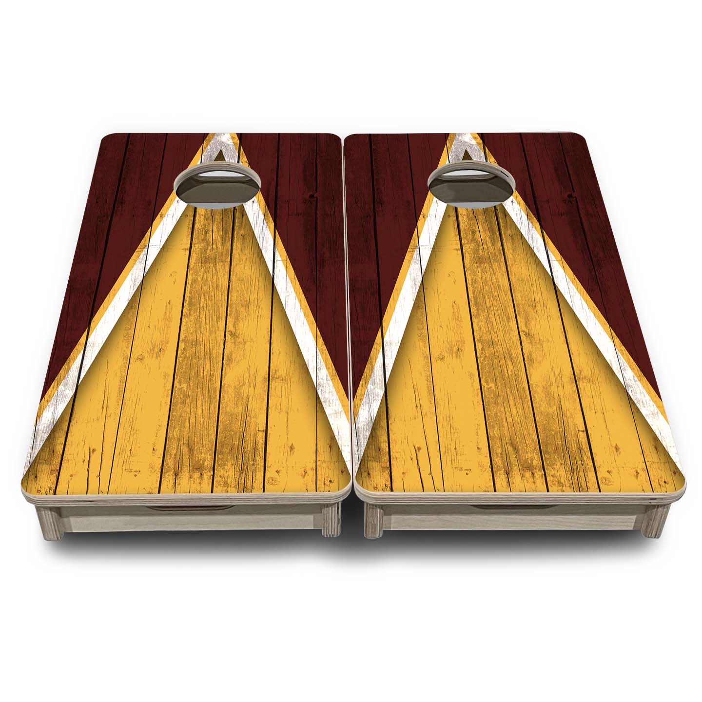 Mini Cornhole Boards - Team Color Triangle