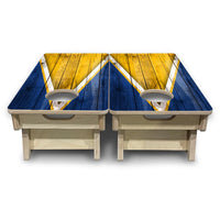 Mini Cornhole Boards - Yellow/Blue Triangle