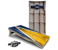 Yellow & Blue Triangle Cornhole Boards - Pro Solution Lite Series