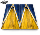Yellow & Blue Triangle Cornhole Boards - Pro Solution Lite Series
