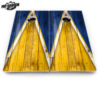 Yellow & Blue Triangle Cornhole Boards - Pro Solution Lite Series