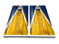 Yellow/Blue Triangle Cornhole Boards - All Weather Series