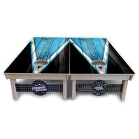Sky Blue Triangle Cornhole Boards - Professional Tournament Series