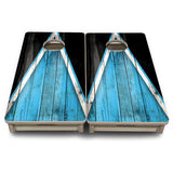 Mini Cornhole Boards - Sky Blue Triangle