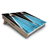 Mini Cornhole Boards - Sky Blue Triangle