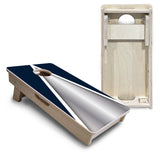 Mini Cornhole Boards - Silver/Blue Triangle