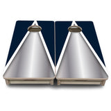 Mini Cornhole Boards - Silver/Blue Triangle