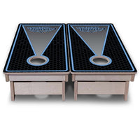 Vacation Cornhole Boards - Neon Keyhole CS Logo