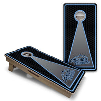 Vacation Cornhole Boards - Neon Keyhole CS Logo
