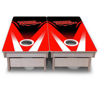 Vacation Cornhole Boards - Red/White Jersey