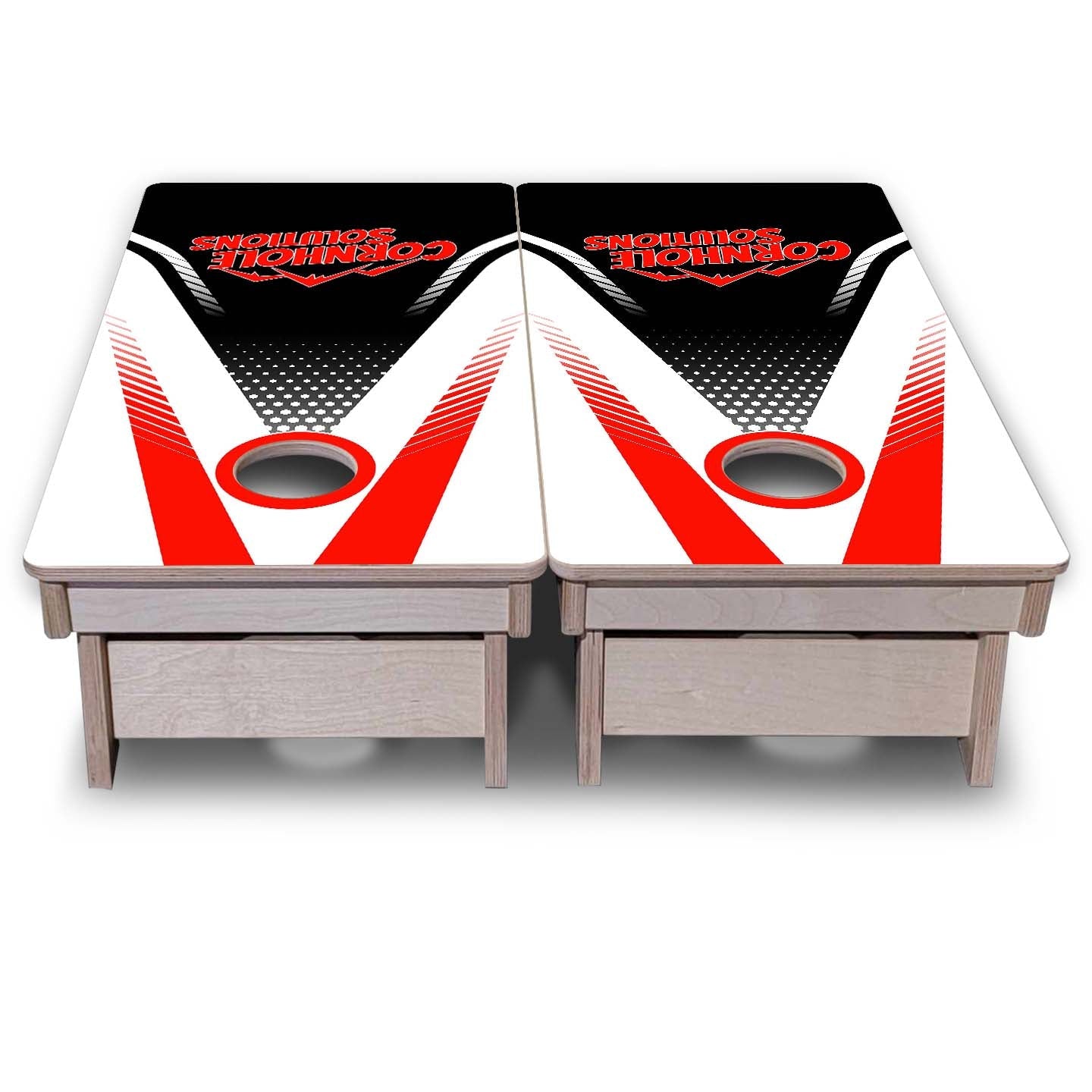 Vacation Cornhole Boards - Red/White Jersey