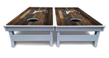 Wood Wreath Letter Cornhole Boards - All Weather Series