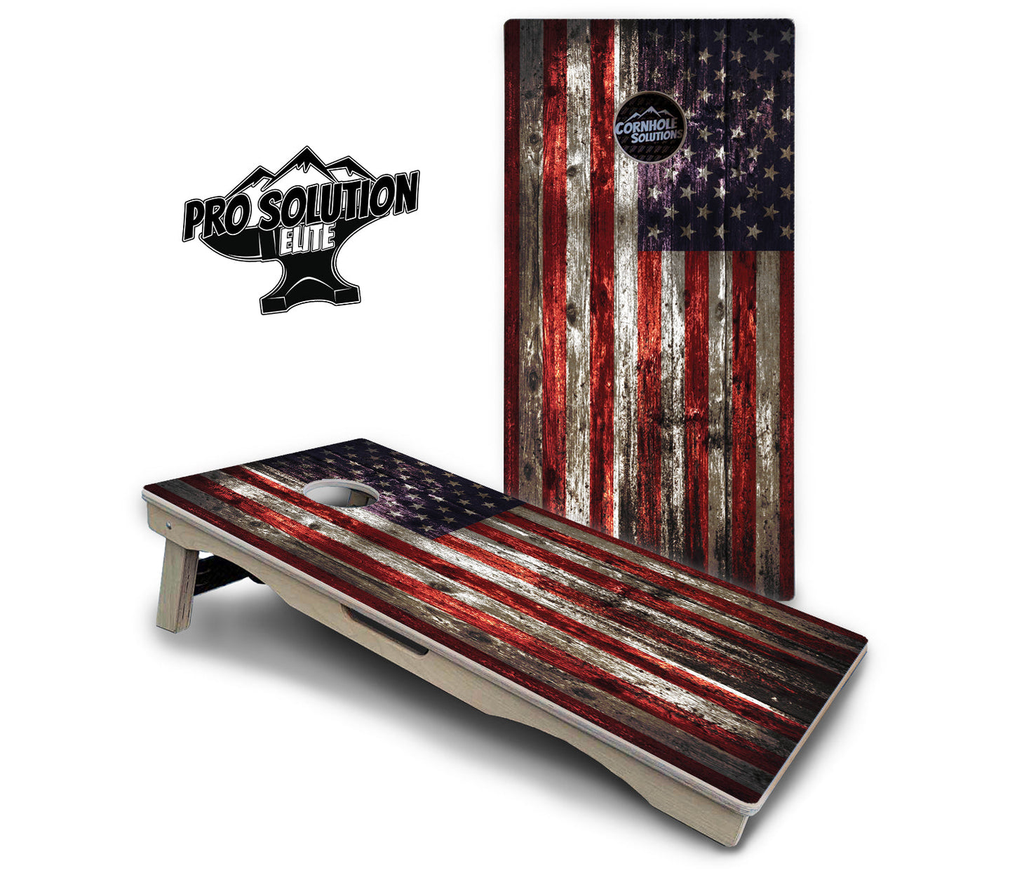 Distressed Flag Cornhole Boards - Pro Solution Elite Series