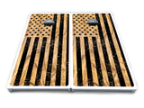 Light Wood Flag Cornhole Boards - All Weather Series