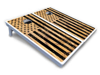 Light Wood Flag Cornhole Boards - All Weather Series