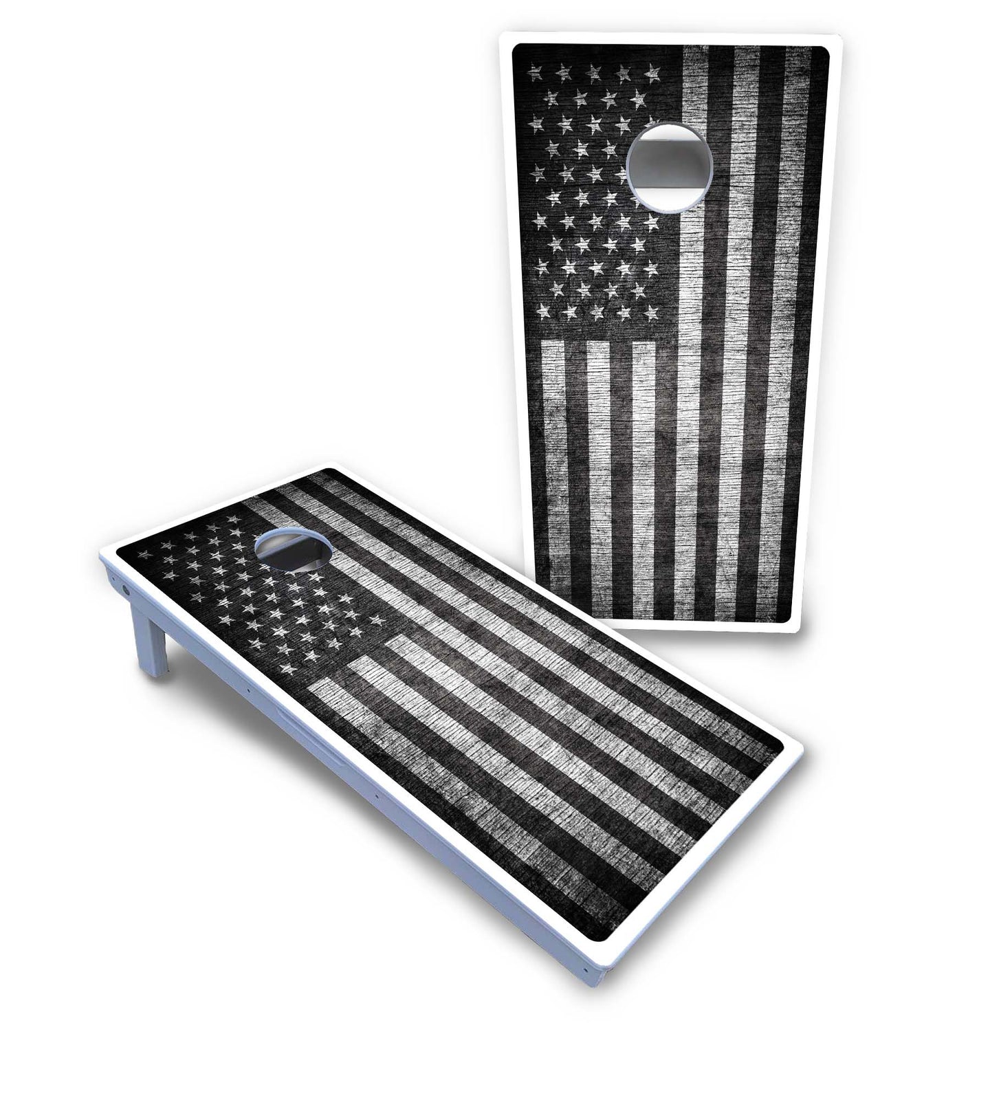 Monochrome Flag Cornhole Boards - All Weather Series