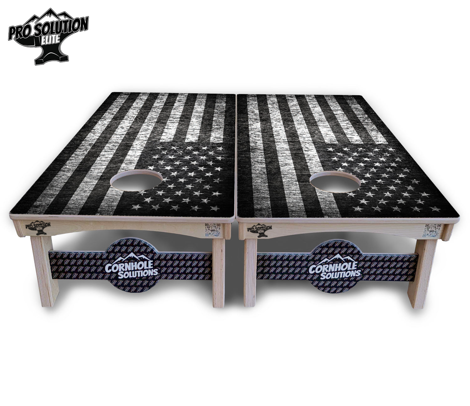 Monochrome Flag Cornhole Boards - Pro Solution Elite Series