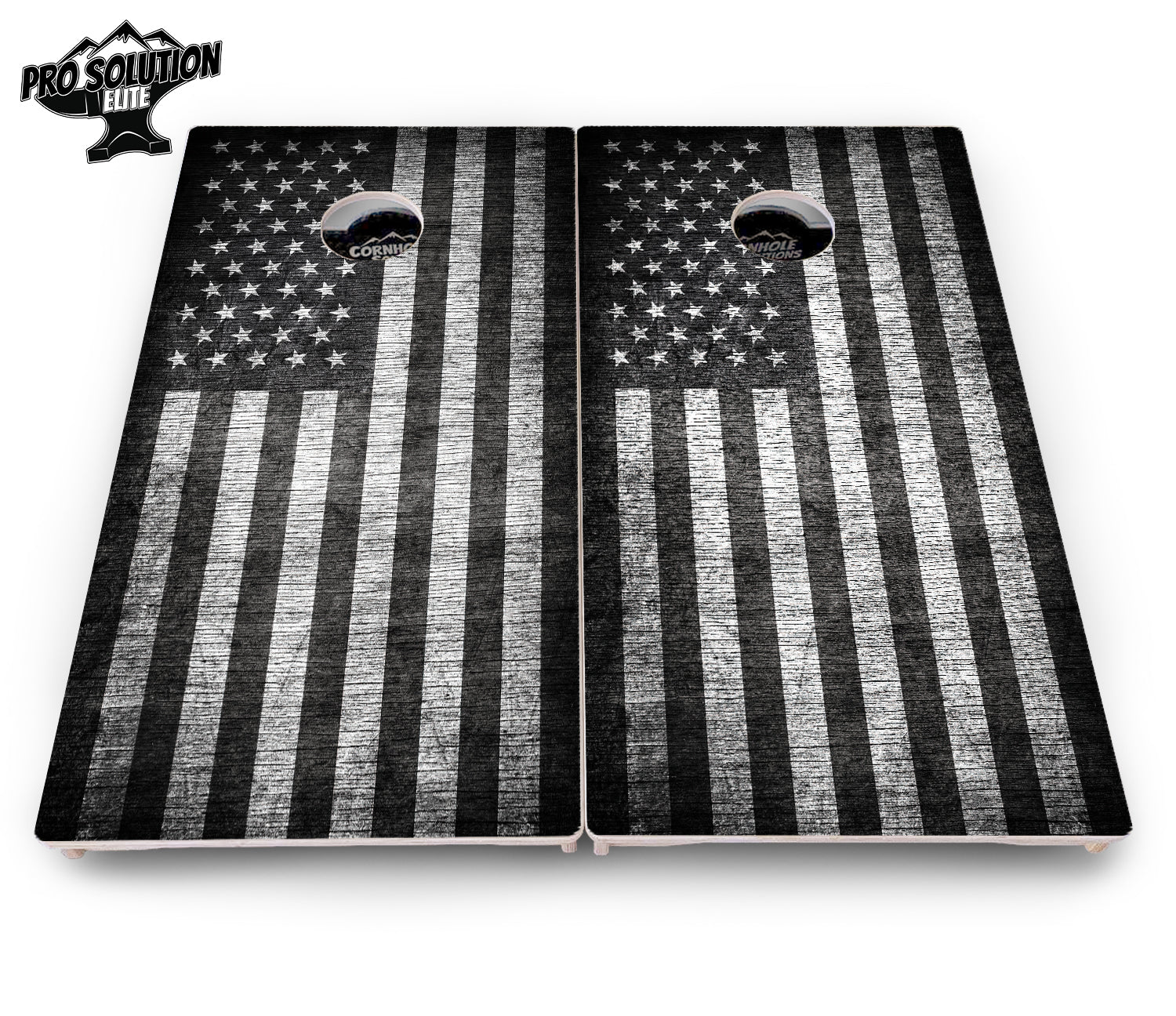 Monochrome Flag Cornhole Boards - Pro Solution Elite Series