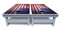 Weathered Flag Cornhole Boards - All Weather Series