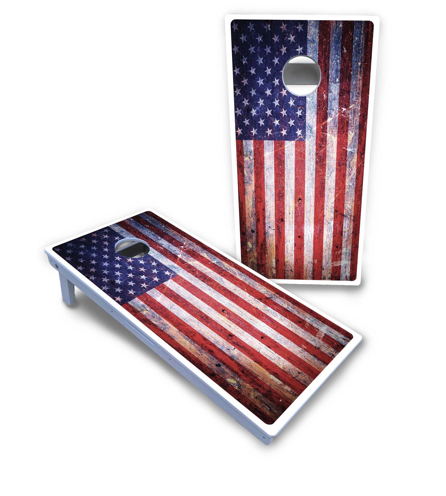 Weathered Flag Cornhole Boards - All Weather Series
