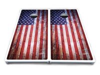 Weathered Flag Cornhole Boards - All Weather Series