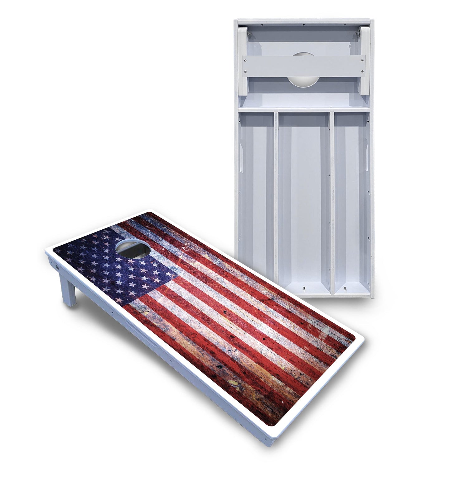 Weathered Flag Cornhole Boards - All Weather Series
