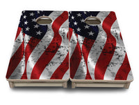 Mini Cornhole Boards - Wavy Distressed Flag