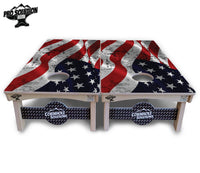 Wavy Distressed Flag Cornhole Boards - Pro Solution Elite Series