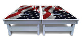Wavy Distressed Flag Cornhole Boards - All Weather Series