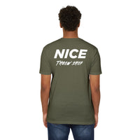 NICE Throw Shop Unisex Tee White Logo – Multiple Colors