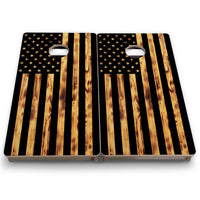 Vacation Cornhole Boards - Burnt Flag
