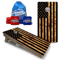 Vacation Cornhole Boards - Burnt Flag