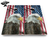 Faded Eagle Flag Cornhole Boards - Pro Solution Elite Series