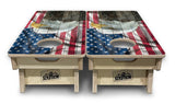 Mini Cornhole Boards - Faded Eagle Flag