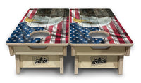 Mini Cornhole Boards - Faded Eagle Flag