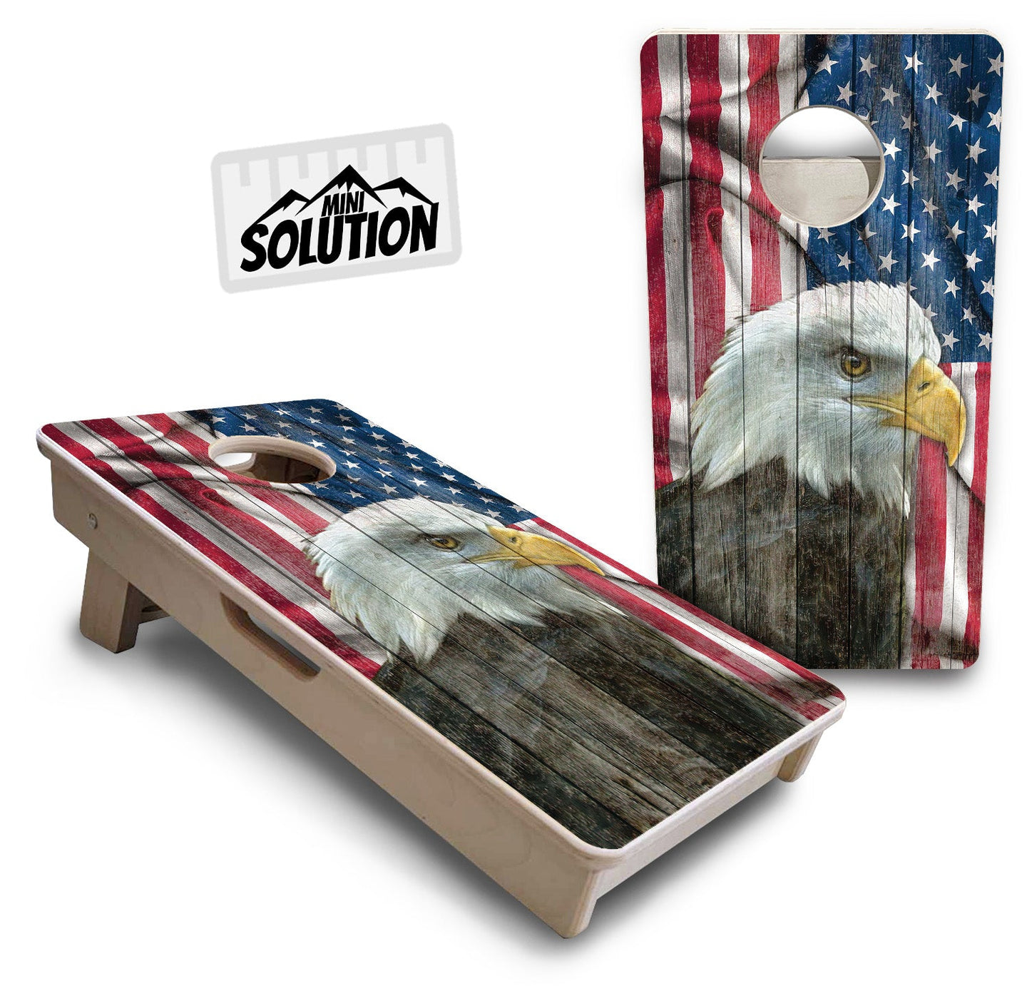 Mini Cornhole Boards - Faded Eagle Flag