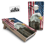 Mini Cornhole Boards - Faded Eagle Flag