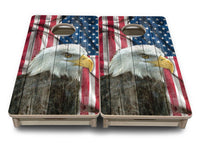 Mini Cornhole Boards - Faded Eagle Flag