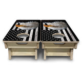 Mini Cornhole Boards - B&W Eagle Flag
