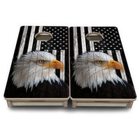 Mini Cornhole Boards - Black & White Eagle