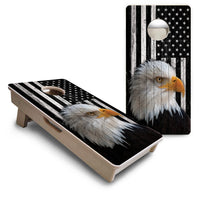 Mini Cornhole Boards - B&W Eagle Flag