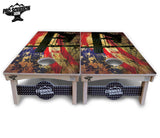 Faded Lineman Flag Cornhole Boards - Pro Solution Elite Series