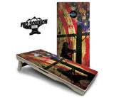 Faded Lineman Flag Cornhole Boards - Pro Solution Elite Series