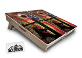 Mini Cornhole Boards - Faded Lineman Flag