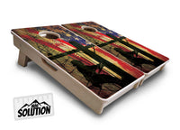 Mini Cornhole Boards - Faded Lineman Flag