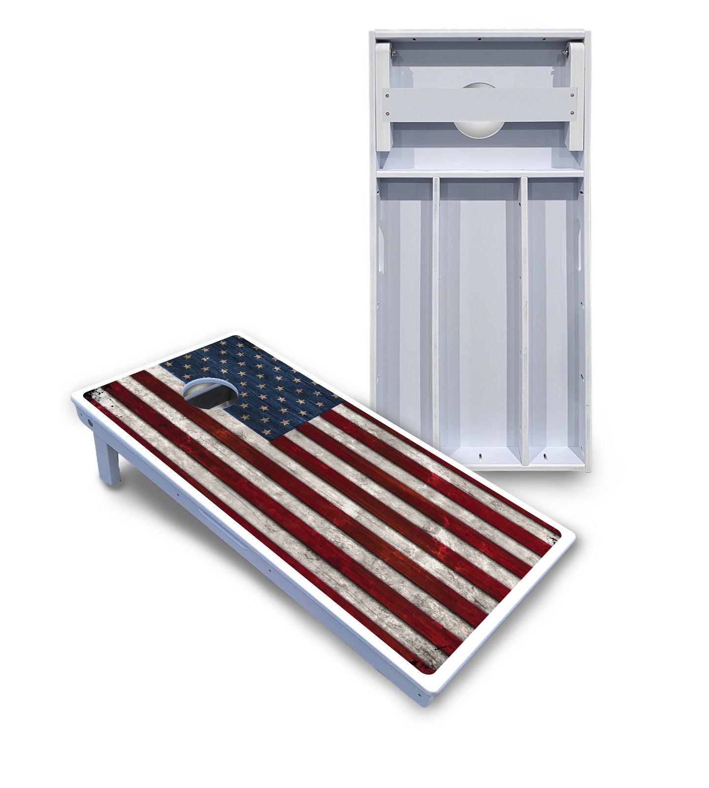 Rustic USA Flag Cornhole Boards - All Weather Series