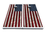 Rustic USA Flag Cornhole Boards - All Weather Series