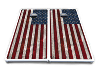 Rustic USA Flag Cornhole Boards - All Weather Series