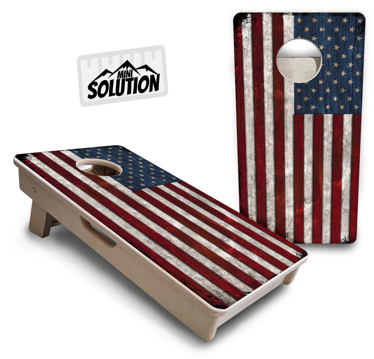 Mini Cornhole Boards - Rustic USA Flag