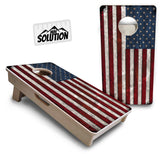 Mini Cornhole Boards - Rustic USA Flag